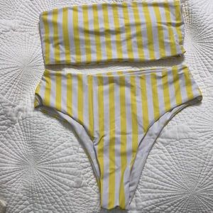 Woman’s striped bikini: